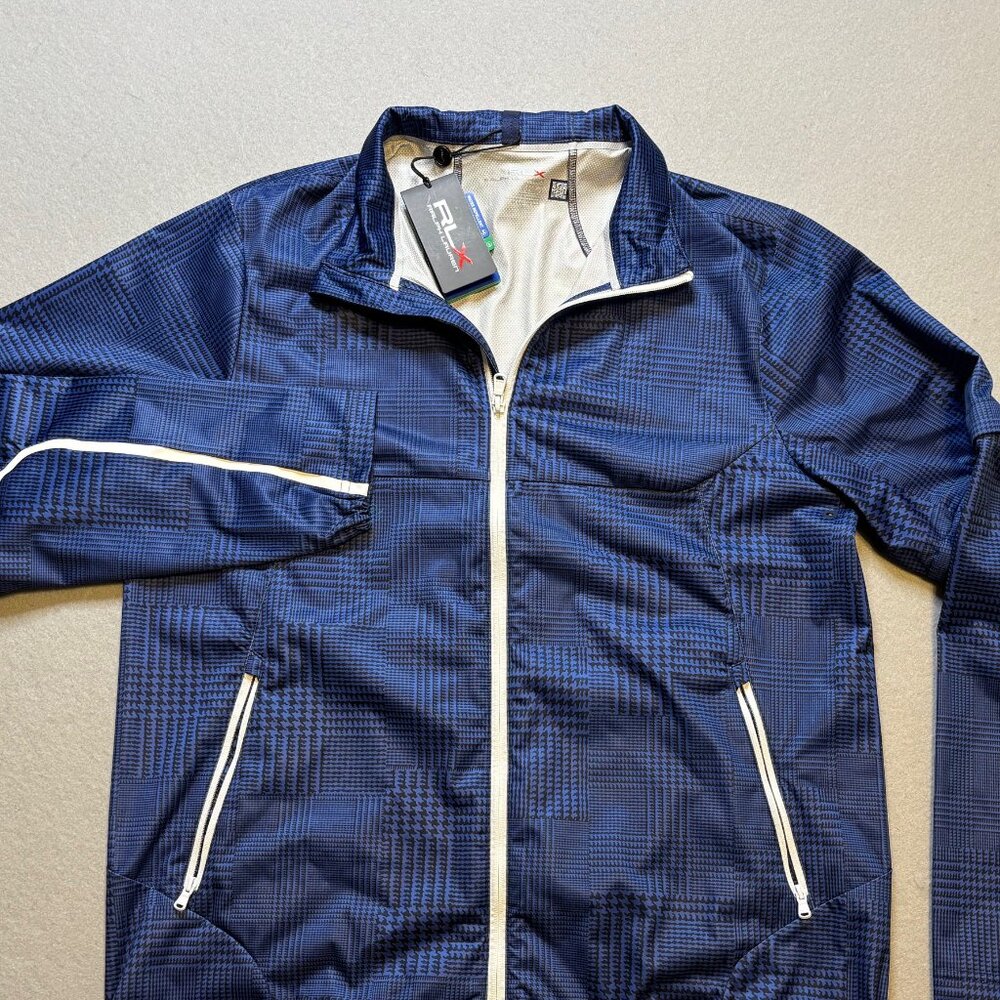 RLX Golf Polo Ralph Lauren Blue Convertible Water Repellent Jacket Men's Med